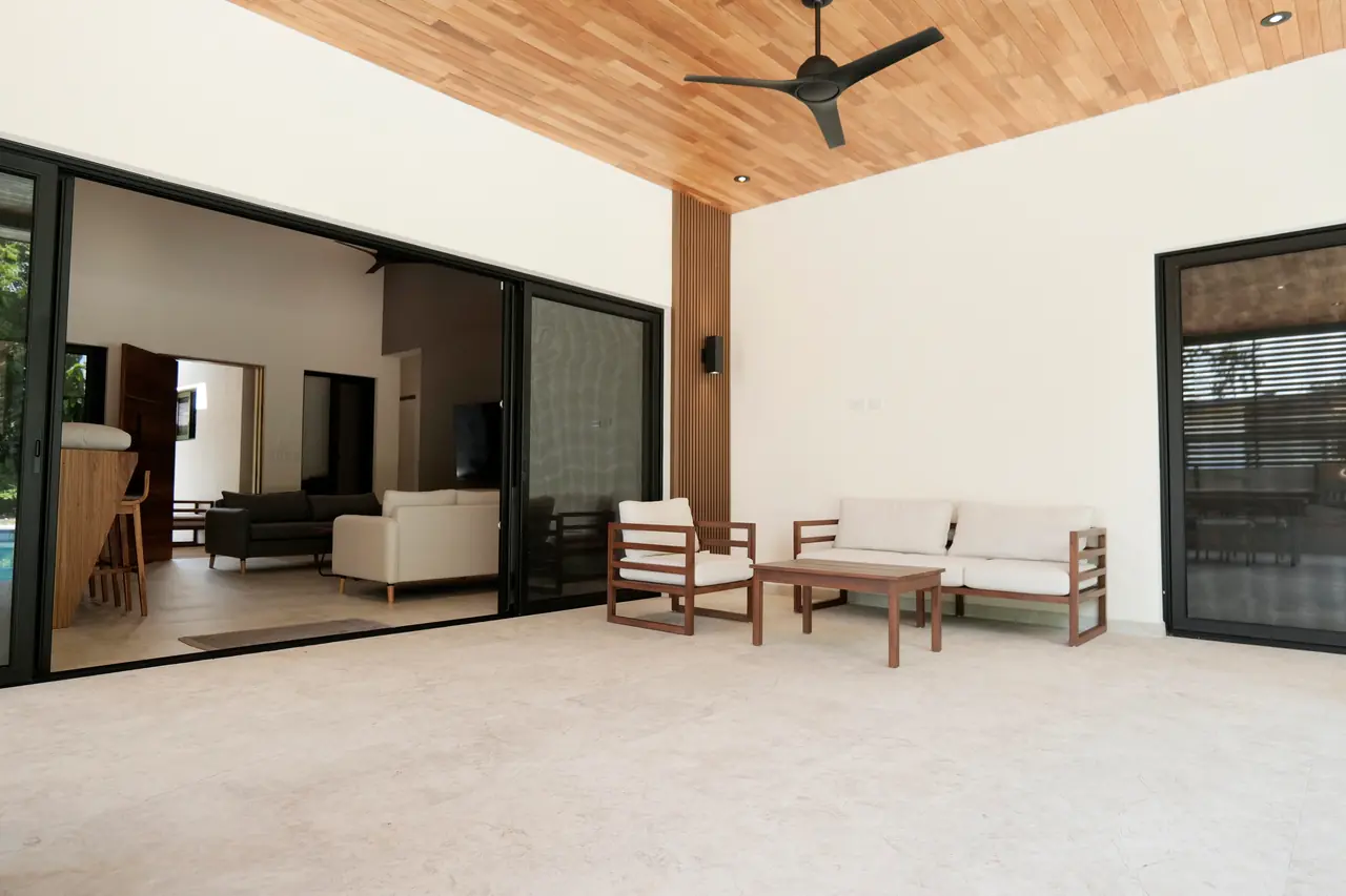 Covered terrace opening straight into the living room